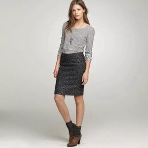 J Crew tweed pencil skirt wool size 4 B2